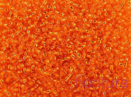 KORALIKI SZKLANE DROBNE SREBRZONE 3,5MM KOLOR POMARAŃCZOWY