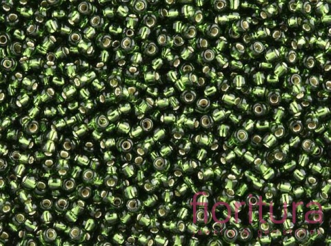 KORALIKI SZKLANE DROBNE SREBRZONE 3,5MM KOLOR OLIWKOWY