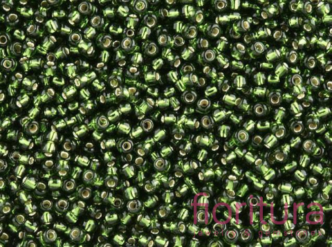 KORALIKI SZKLANE DROBNE SREBRZONE 3,5MM KOLOR OLIWKOWY