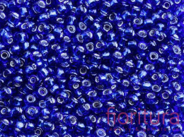 KORALIKI SZKLANE DROBNE SREBRZONE 3,5MM KOLOR KOBALTOWY