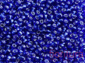 KORALIKI SZKLANE DROBNE SREBRZONE 3,5MM KOLOR KOBALTOWY