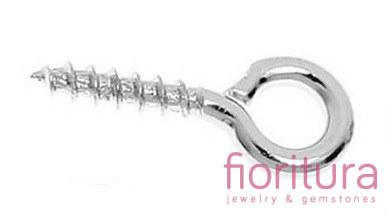 KRAWATKA WKRĘT Z OCZKIEM 8x4MM POSREBRZANA