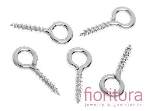 KRAWATKA WKRĘT Z OCZKIEM 8x4MM POSREBRZANA