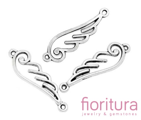 ŁĄCZNIK SKRZYDŁO ANIOŁA 32x10MM KOLOR STARE SREBRO