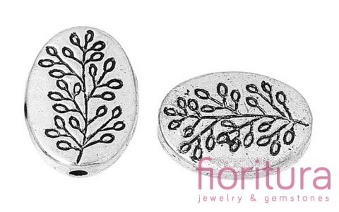 PRZEKŁADKA DEKORACYJNA OWAL 13x10MM KOLOR STARE SREBRO