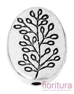 PRZEKŁADKA DEKORACYJNA OWAL 13x10MM KOLOR STARE SREBRO