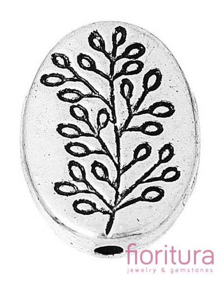 PRZEKŁADKA DEKORACYJNA OWAL 13x10MM KOLOR STARE SREBRO