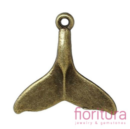 ZAWIESZKA PŁETWA WIELORYBA 19x19MM KOLOR STARE ZŁOTO