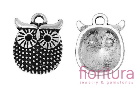 ZAWIESZKA SOWA 16x12MM KOLOR STARE SREBRO