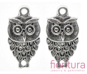 ZAWIESZKA SOWA 18x9MM KOLOR STARE SREBRO