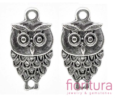ZAWIESZKA SOWA 18x9MM KOLOR STARE SREBRO