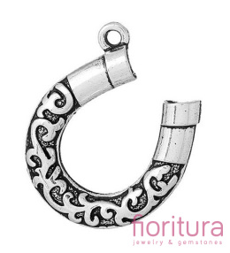 ZAWIESZKA PODKOWA 26x23MM KOLOR STARE SREBRO