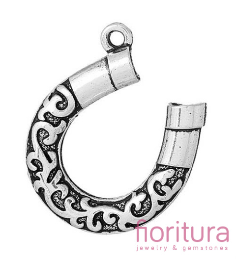 ZAWIESZKA PODKOWA 26x23MM KOLOR STARE SREBRO