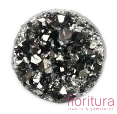 KABOSZON AKRYLOWY DRUZY KOŁO 8MM KOLOR DARK SILVER