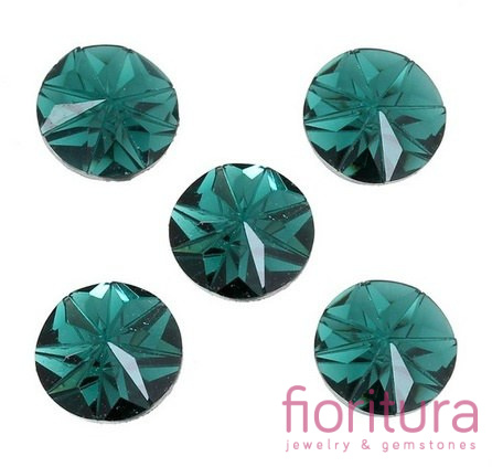 KABOSZON AKRYLOWY FASETOWANY KOŁO 8MM KOLOR CIEMNY ZIELONY