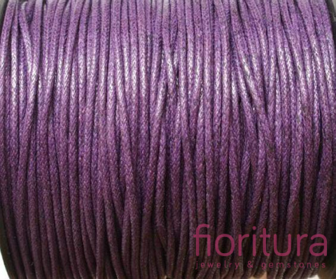 SZNUREK JUBILERSKI WOSKOWANY 1,5MM KOLOR FIOLETOWY