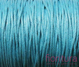 SZNUREK JUBILERSKI WOSKOWANY 1,5MM KOLOR TURKUSOWY