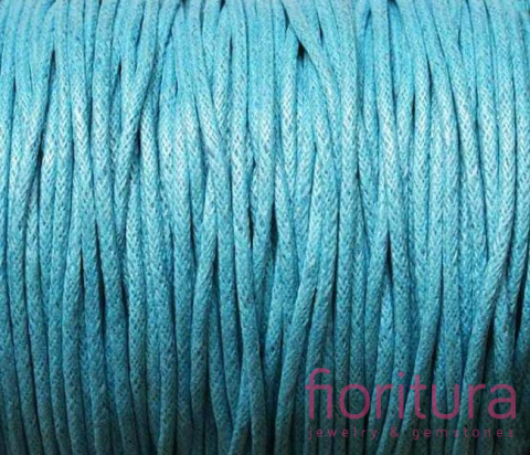 SZNUREK JUBILERSKI WOSKOWANY 1,5MM KOLOR TURKUSOWY