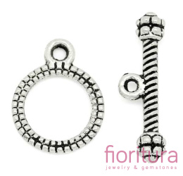 ZAPIĘCIE PRZEKŁADKOWE TOGGLE 13X10MM KOLOR STARE SREBRO
