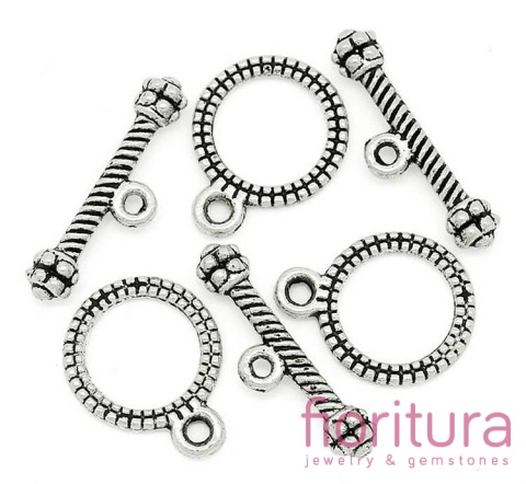 ZAPIĘCIE PRZEKŁADKOWE TOGGLE 13X10MM KOLOR STARE SREBRO