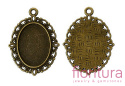 BAZA ZAWIESZKI OWAL 18x13MM KOLOR STARE ZŁOTO