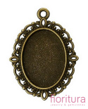 BAZA ZAWIESZKI OWAL 18x13MM KOLOR STARE ZŁOTO