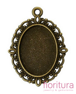BAZA ZAWIESZKI OWAL 18x13MM KOLOR STARE ZŁOTO