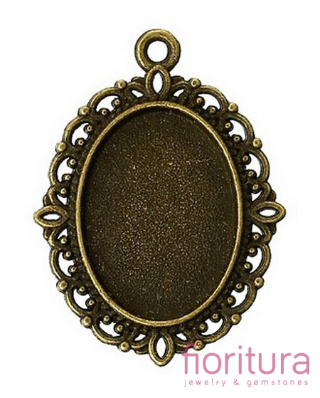 BAZA ZAWIESZKI OWAL 18x13MM KOLOR STARE ZŁOTO