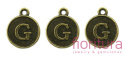 ZAWIESZKA LITERA G 13x15MM KOLOR STARE ZŁOTO