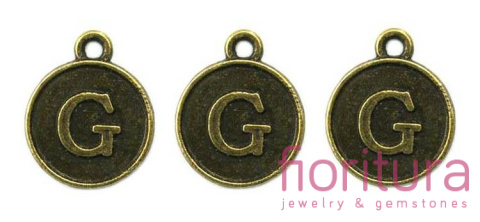 ZAWIESZKA LITERA G 13x15MM KOLOR STARE ZŁOTO