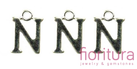 ZAWIESZKA LITERA N 15x11MM KOLOR SREBRNY