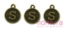 ZAWIESZKA LITERA S 13x15MM KOLOR STARE ZŁOTO