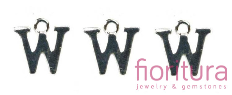 ZAWIESZKA LITERA W 15x14MM KOLOR SREBRNY