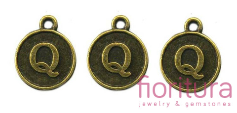 ZAWIESZKA LITERA Q 13x15MM KOLOR STARE ZŁOTO