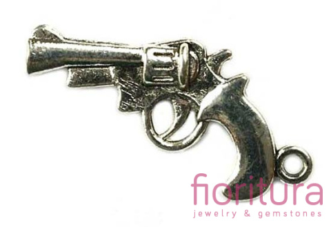 ZAWIESZKA PISTOLET 30x12MM KOLOR STARE SREBRO