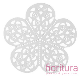 BAZA, ŁĄCZNIK,ZAWIESZKA FILIGRAN 36x36MM KOLOR BIAŁY