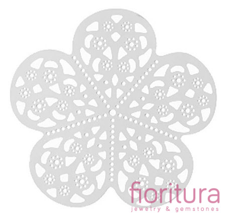 BAZA, ŁĄCZNIK,ZAWIESZKA FILIGRAN 36x36MM KOLOR BIAŁY