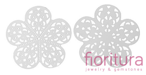 BAZA, ŁĄCZNIK,ZAWIESZKA FILIGRAN 36x36MM KOLOR BIAŁY