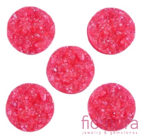 KABOSZON AKRYLOWY DRUZY KOŁO 12MM KOLOR CZERWONY