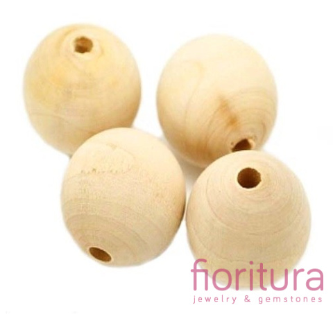 KORALIKI DREWNIANE NIELAKIEROWANE KULA 20MM