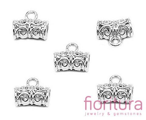 KRAWATKA DO ZAWIESZEK MAŁY ŁUK AŻUROWY 11x6MM KOLOR SREBRNY