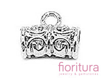 KRAWATKA DO ZAWIESZEK MAŁY ŁUK AŻUROWY 11x6MM KOLOR SREBRNY