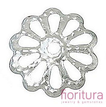 NAKŁADKA FILIGRANOWA KWIAT 9MM KOLOR SREBRNY