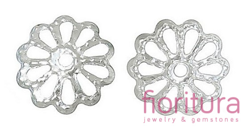 NAKŁADKA FILIGRANOWA KWIAT 9MM KOLOR SREBRNY