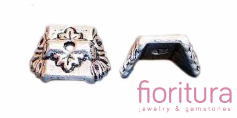 NAKŁADKA LISTKI 10X9MM KOLOR STARE SREBRO