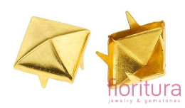 OSTRE ĆWIEKI PIRAMIDKI 6x6MM KOLOR ZŁOTY