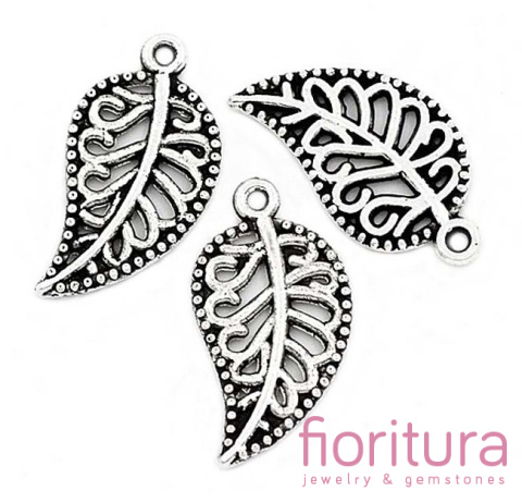 ZAWIESZKA LIŚĆ 19X10MM KOLOR STARE SREBRO