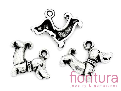 ZAWIESZKA PIESEK 18x15MM KOLOR STARE SREBRO