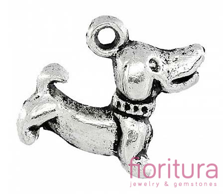 ZAWIESZKA PIESEK 18x15MM KOLOR STARE SREBRO