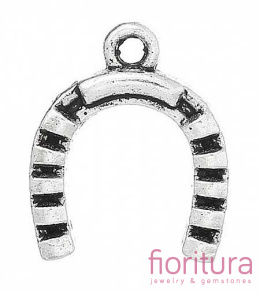 ZAWIESZKA PODKOWA 17x14MM KOLOR STARE SREBRO